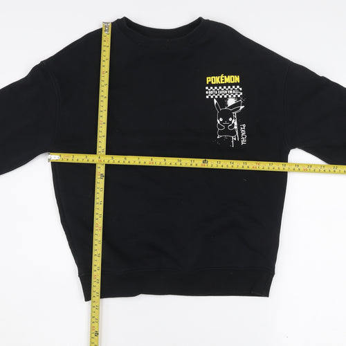 Marks and Spencer Boys Black Pokemon Pikachu Pullover Sweatshirt 9-10 Years