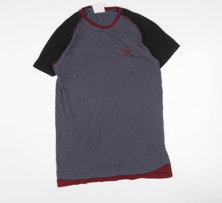 Masters of Ceremony Men's Grey Crew Neck Colourblock T-Shirt M