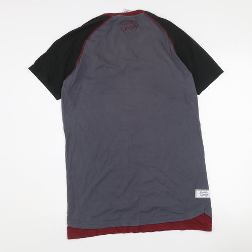 Masters of Ceremony Men's Grey Crew Neck Colourblock T-Shirt M