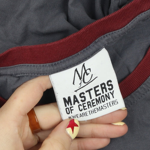 Masters of Ceremony Men's Grey Crew Neck Colourblock T-Shirt M