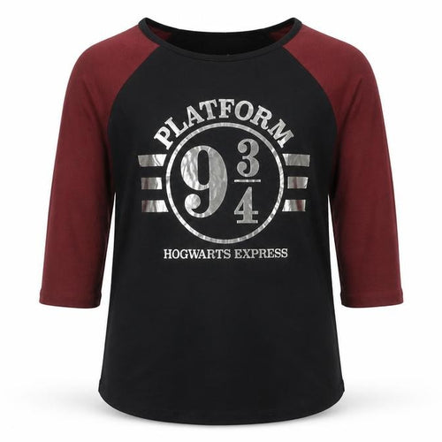 Harry Potter Boys Black 7-9 Years 3/4 Sleeve Platform 9¾ T-Shirt