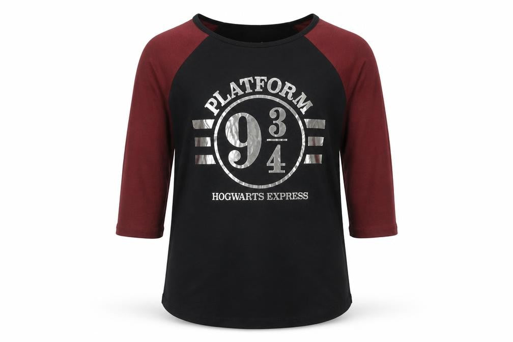 Harry Potter Boys Black 7-9 Years 3/4 Sleeve Platform 9¾ T-Shirt