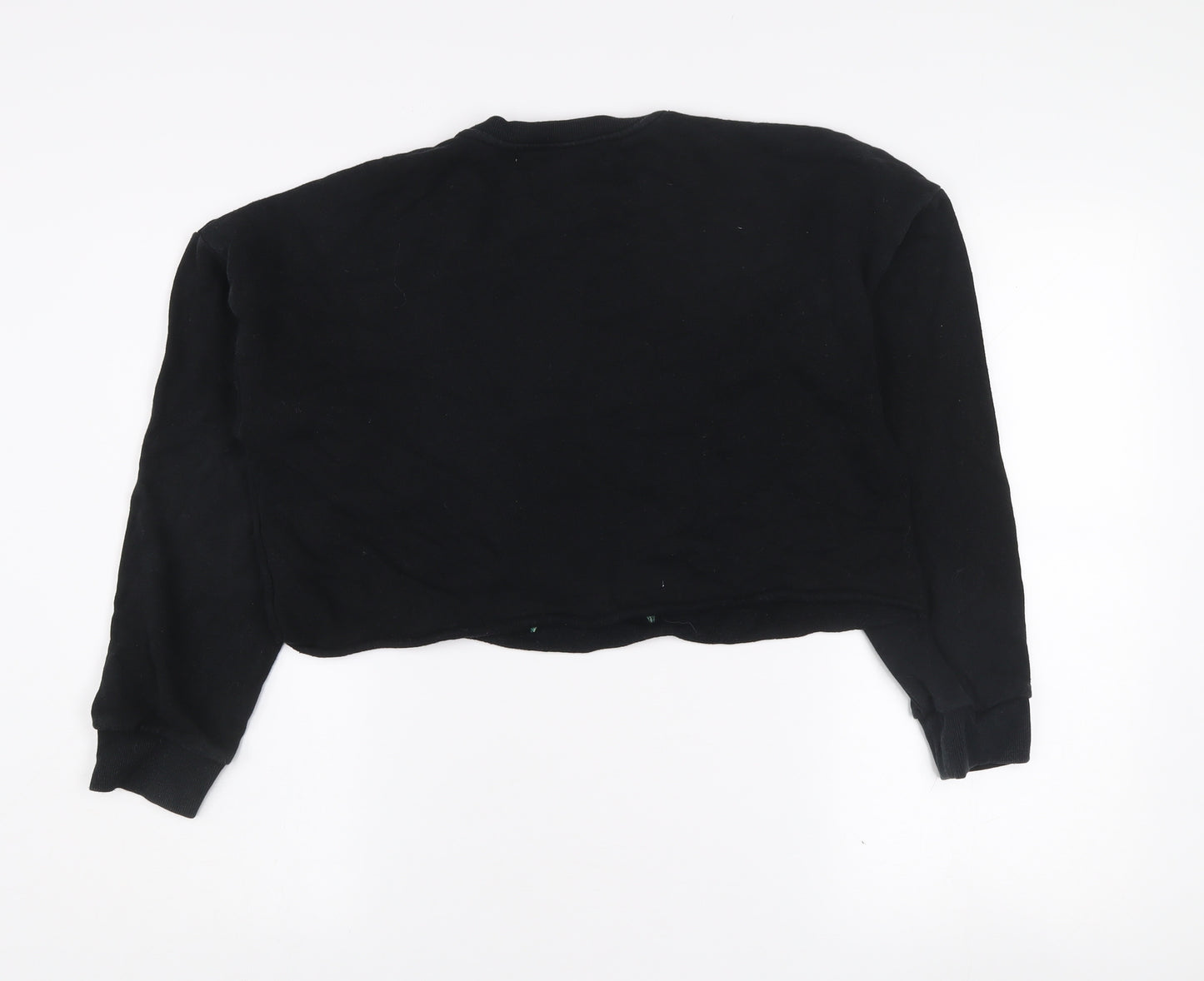Miss Selfridge Petites Black Floral Embroidered Cotton Jumper UK 10