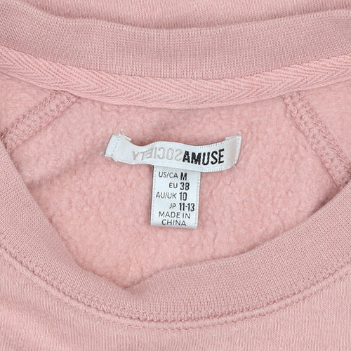 Amuse Society Womens Pink Graphic Pullover Sweatshirt Size 10