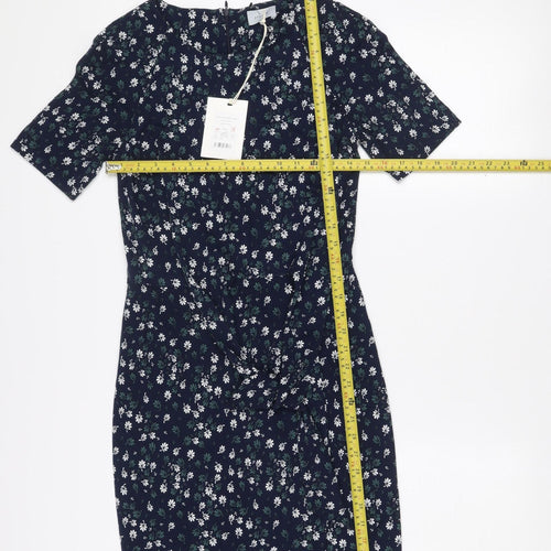 Jigsaw Women’s Blue Floral Bodycon Knee Length Dress Size S