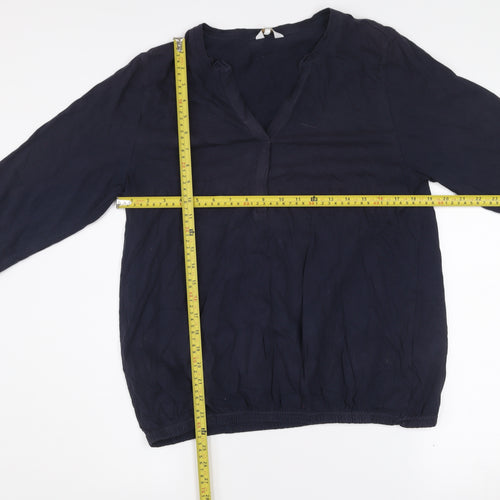 Cotton Traders Women's Navy Blue 3/4 Sleeve Cotton Tunic Blouse Size 16