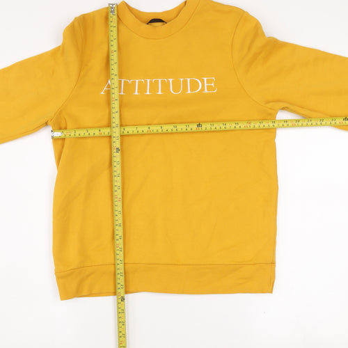 Dunnes Stores Mustard Attitude Sweatshirt Womens Small Cotton Blend