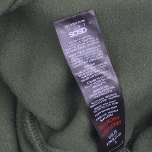 ASOS Design Men's Green Fleece Jogger Trousers Size M Relaxed Fit