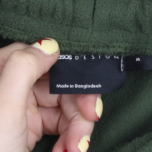 ASOS Design Men's Green Fleece Jogger Trousers Size M Relaxed Fit