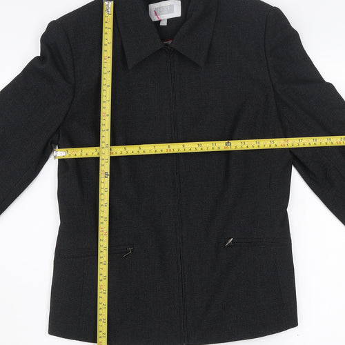 Next Women's Black Zip-Up Collared Blazer Jacket Size 12