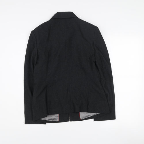 Next Women's Black Zip-Up Collared Blazer Jacket Size 12