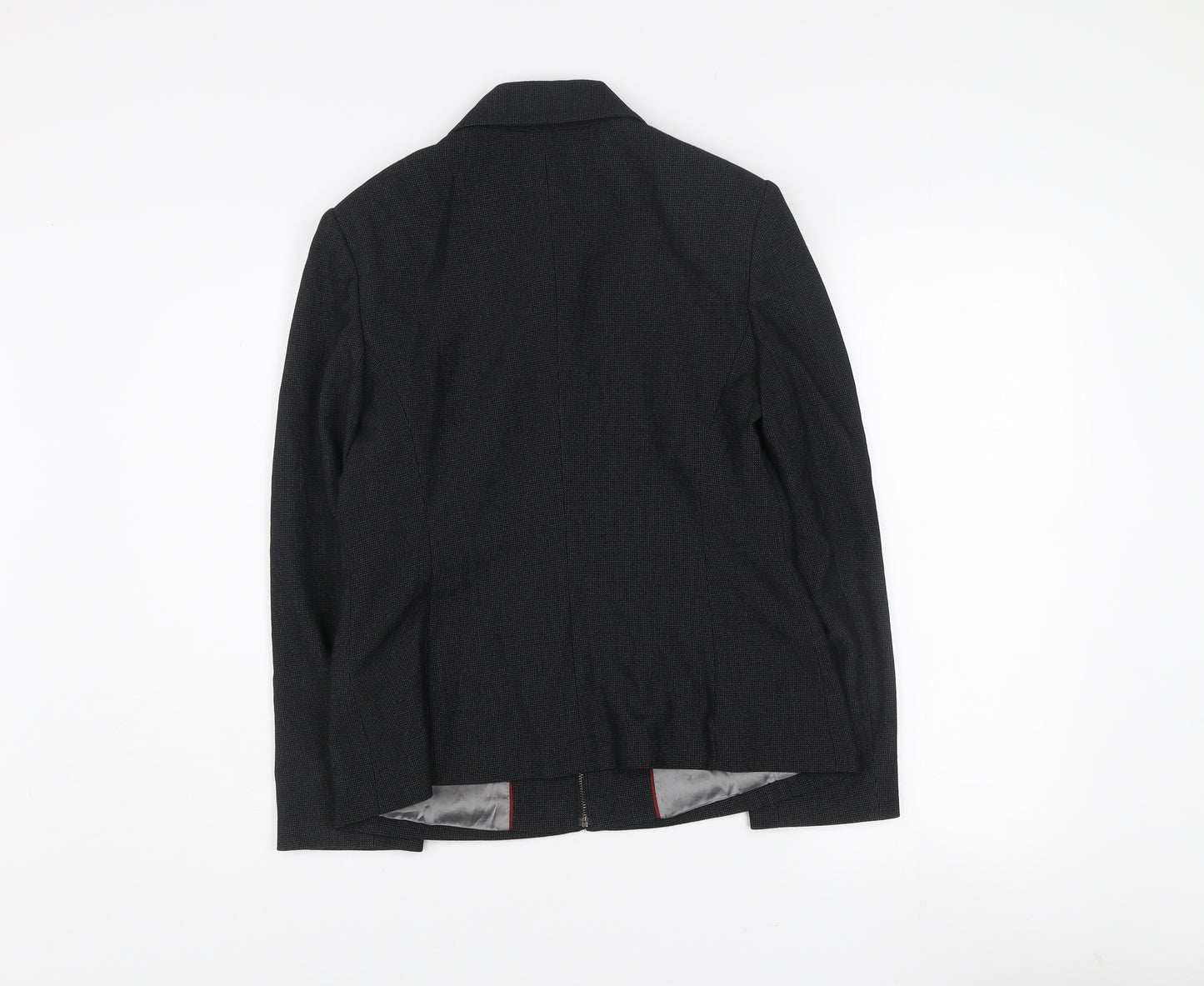 Next Women's Black Zip-Up Collared Blazer Jacket Size 12