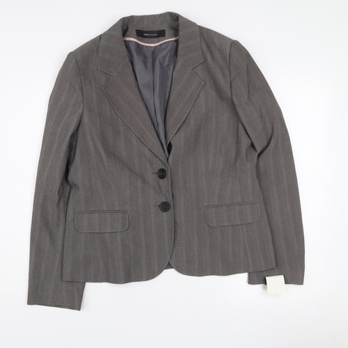 e-vie Women’s Grey Pinstripe Single-Breasted Blazer Size 18