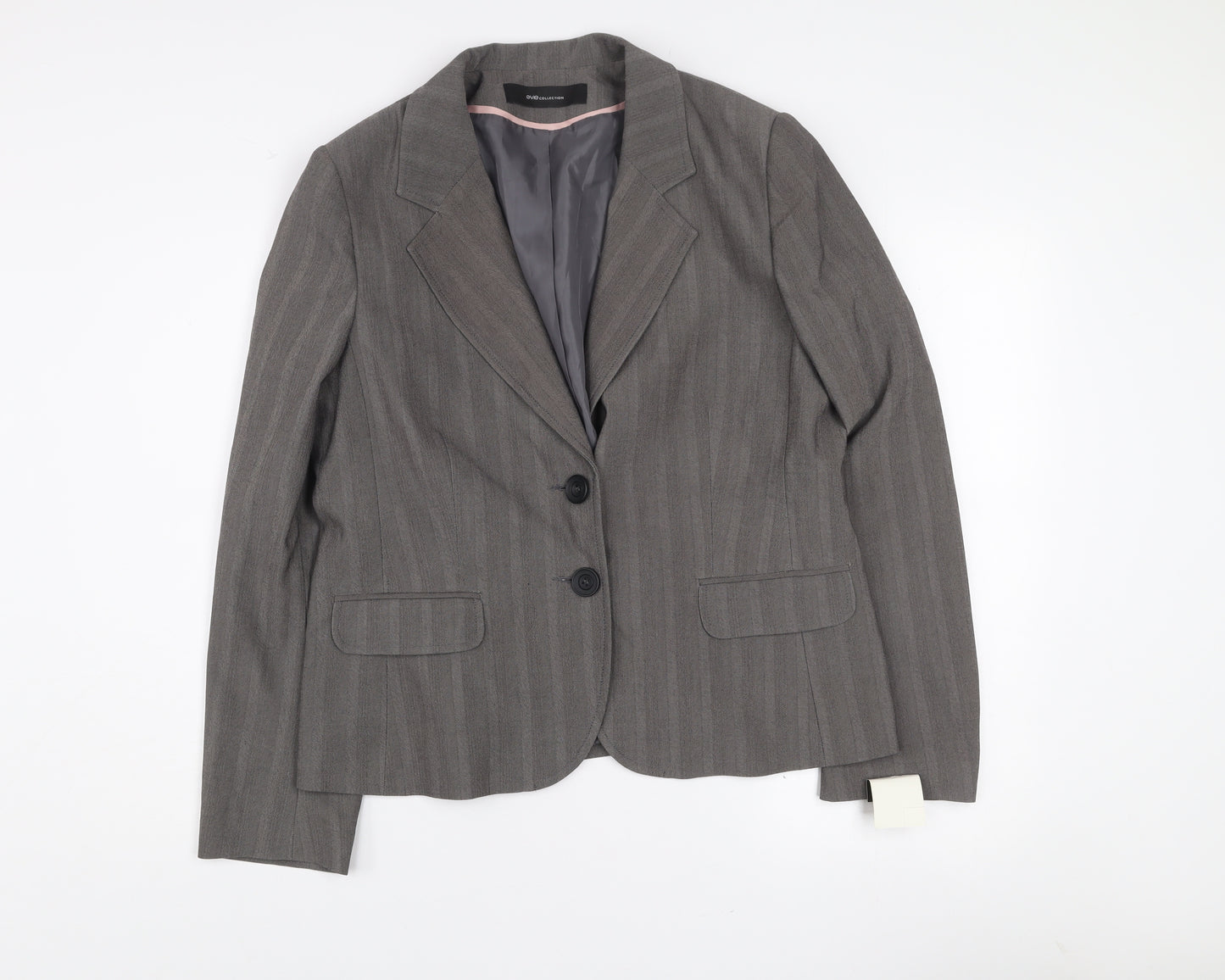 e-vie Women’s Grey Pinstripe Single-Breasted Blazer Size 18