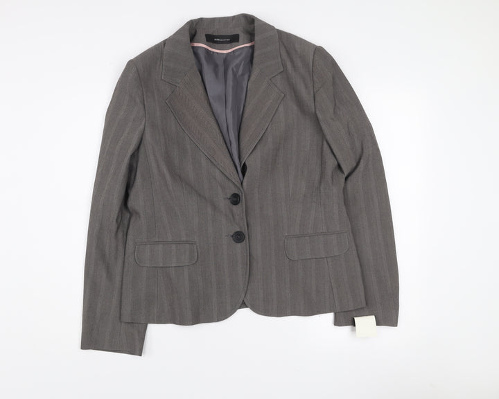e-vie Women’s Grey Pinstripe Single-Breasted Blazer Size 18