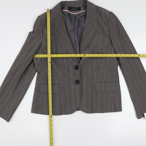 e-vie Women’s Grey Pinstripe Single-Breasted Blazer Size 18
