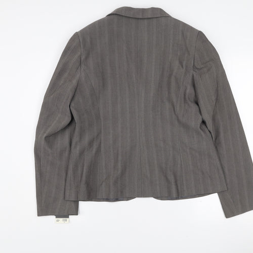 e-vie Women’s Grey Pinstripe Single-Breasted Blazer Size 18