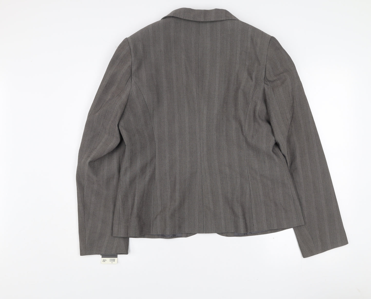 e-vie Women’s Grey Pinstripe Single-Breasted Blazer Size 18