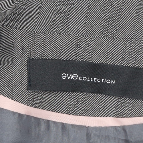 e-vie Women’s Grey Pinstripe Single-Breasted Blazer Size 18