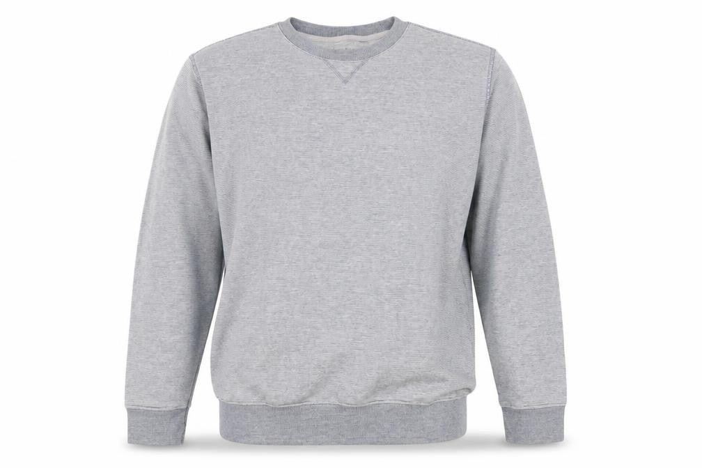 Front view of James Pringle men’s grey large crew neck cotton sweatshirt