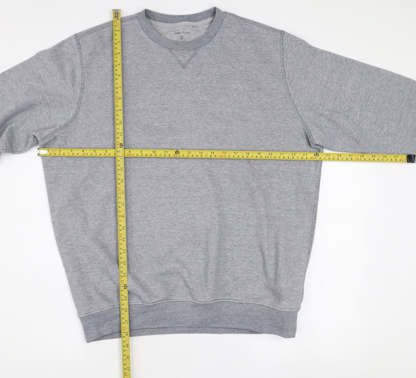 James Pringle Mens Grey Large Crew Neck Cotton Sweatshirt