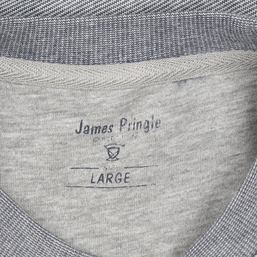 James Pringle Mens Grey Large Crew Neck Cotton Sweatshirt