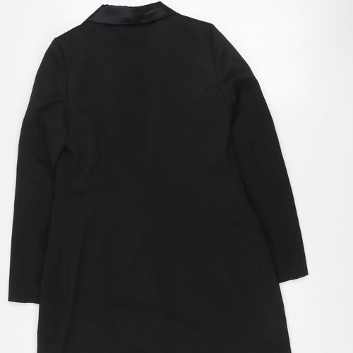 Missguided Women’s Black Double-Breasted Long Blazer Size 10
