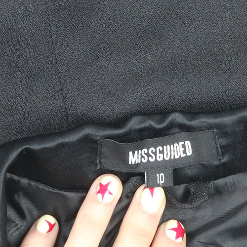 Missguided Women’s Black Double-Breasted Long Blazer Size 10