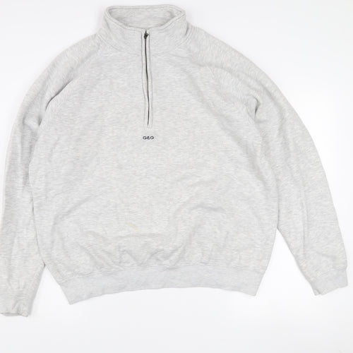 G&G Women’s Grey 1/4 Zip Sweatshirt XL Cotton Blend Casual Comfort