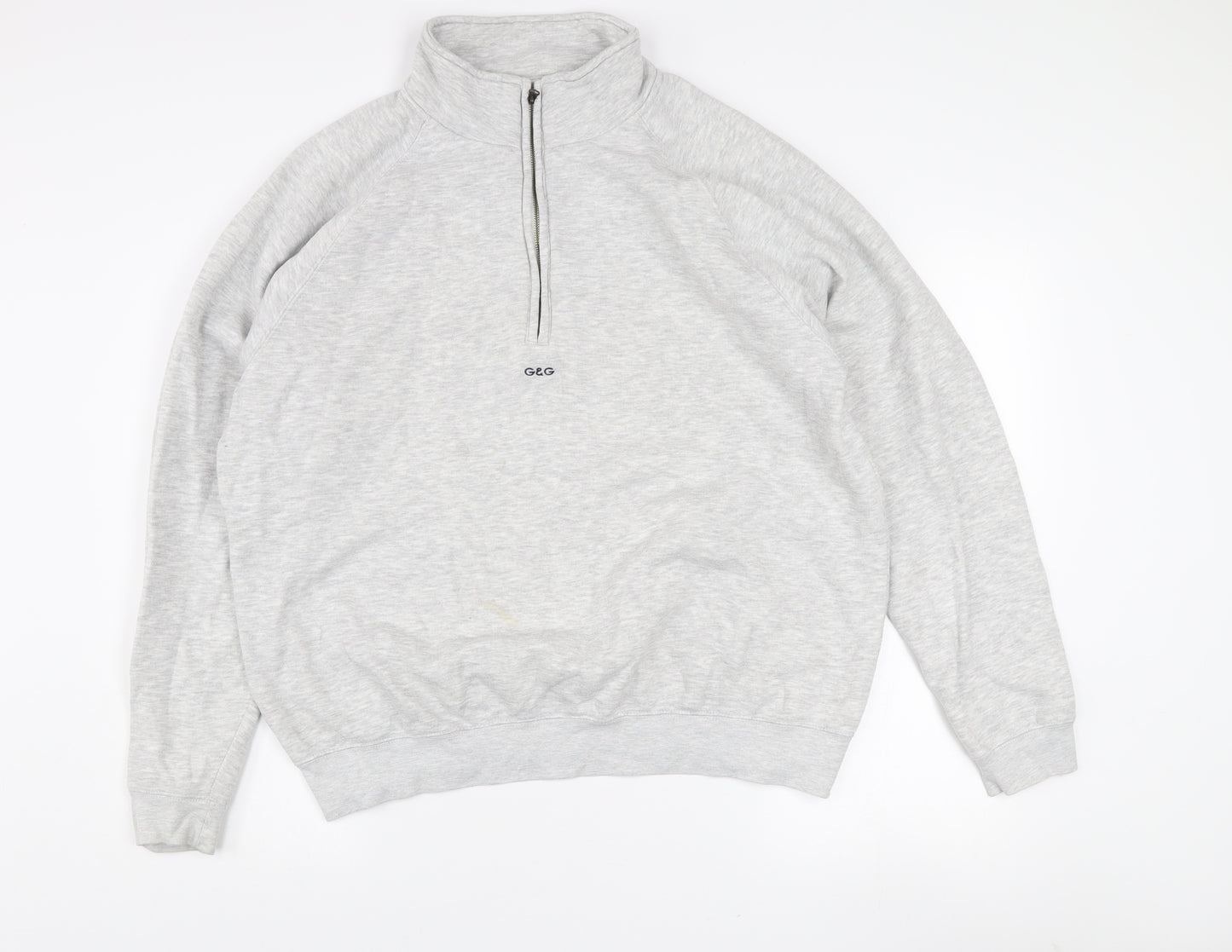 G&G Women’s Grey 1/4 Zip Sweatshirt XL Cotton Blend Casual Comfort