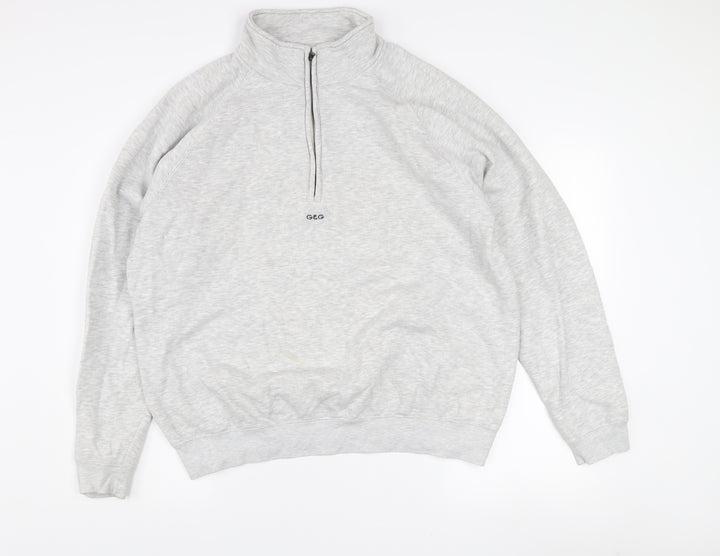 G&G Women’s Grey 1/4 Zip Sweatshirt XL Cotton Blend Casual Comfort