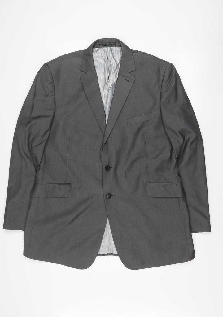 Burton Men's Grey Suit Jacket 46R Two-Button Classic Fit
