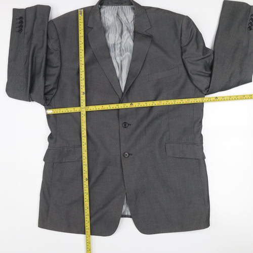 Burton Men's Grey Suit Jacket 46R Two-Button Classic Fit
