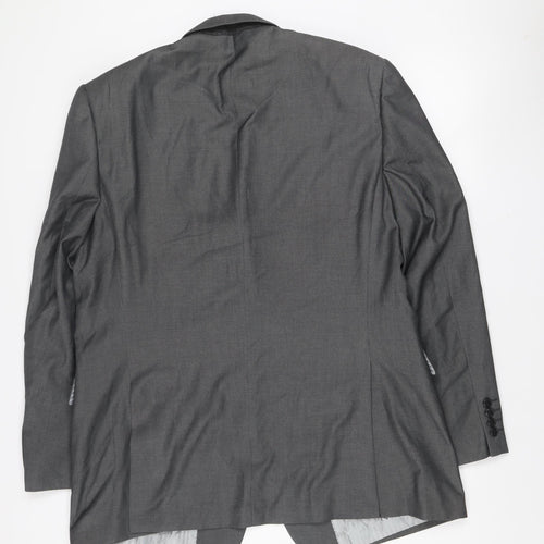 Burton Men's Grey Suit Jacket 46R Two-Button Classic Fit