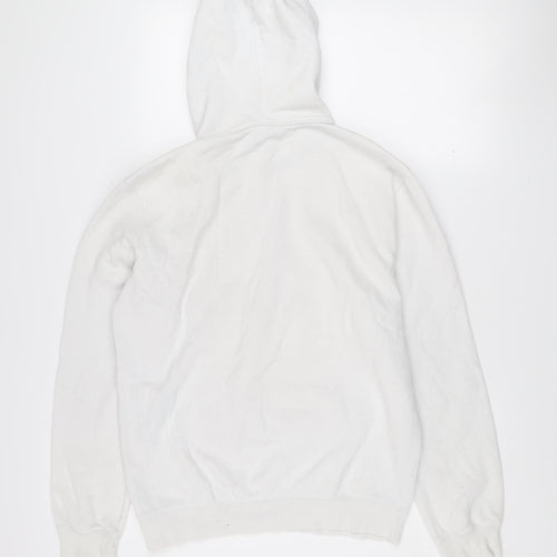 Champion Women's White 1/4 Zip Hoodie Medium Logo Detail