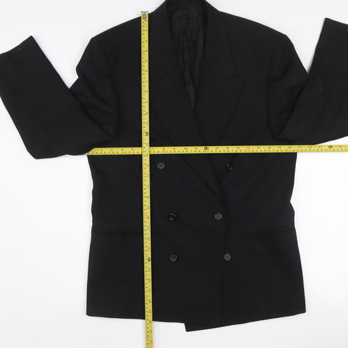 Burton Menswear Black Double-Breasted Suit Jacket 38in Short