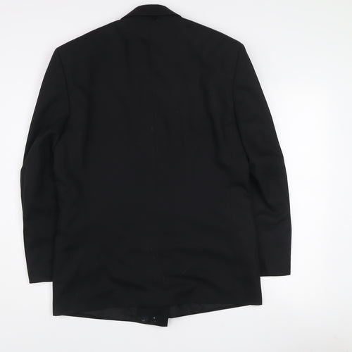 Burton Menswear Black Double-Breasted Suit Jacket 38in Short