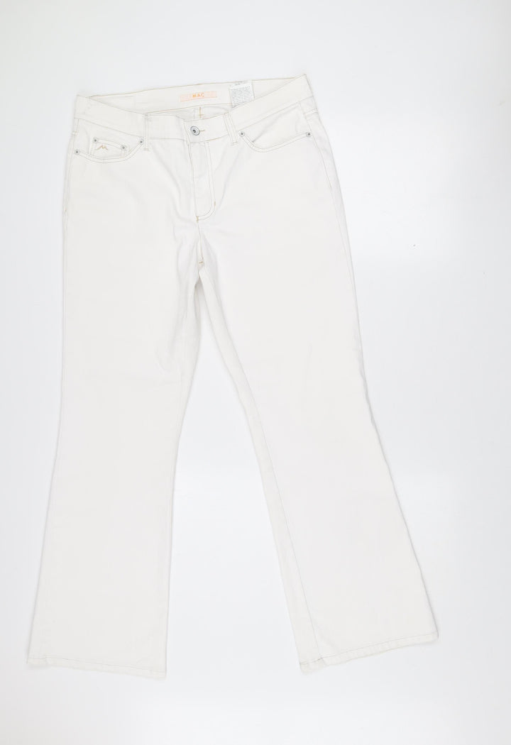 MAC Women’s White Straight Leg Jeans Size 14 Cotton Blend