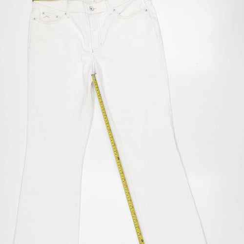 MAC Women’s White Straight Leg Jeans Size 14 Cotton Blend