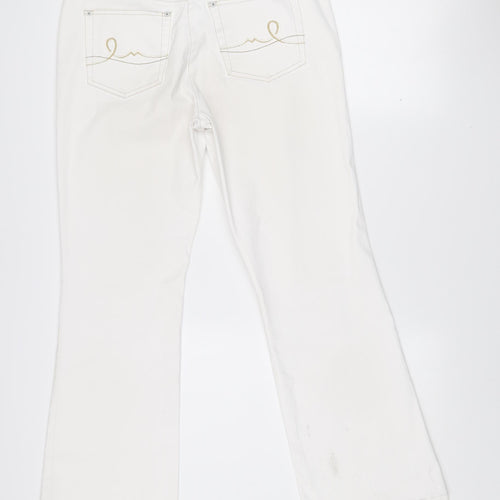 MAC Women’s White Straight Leg Jeans Size 14 Cotton Blend