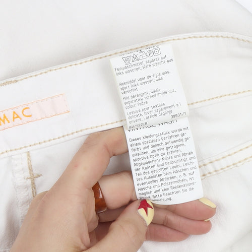 MAC Women’s White Straight Leg Jeans Size 14 Cotton Blend