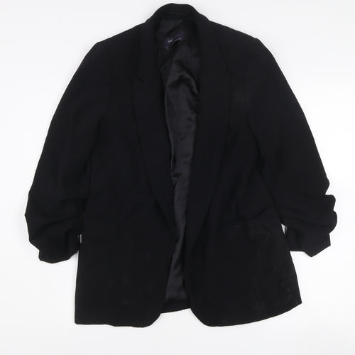 Marks and Spencer Womens Black Size 8 Regular Fit Single Breasted Blazer