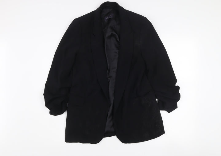 Marks and Spencer Womens Black Size 8 Regular Fit Single Breasted Blazer