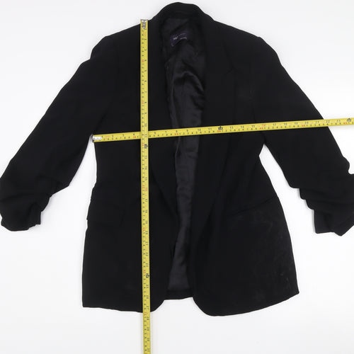 Marks and Spencer Womens Black Size 8 Regular Fit Single Breasted Blazer