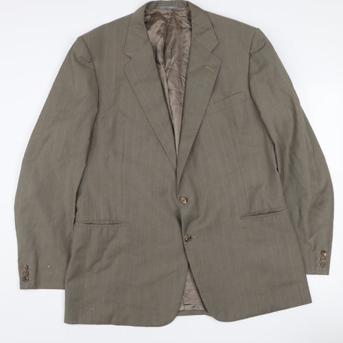 Chester Barrie Men’s Brown Pinstripe 46 Long Wool Single-Breasted Blazer