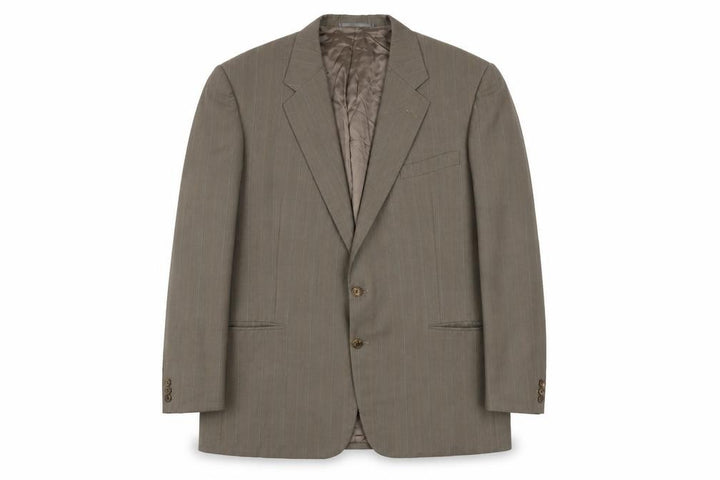 Chester Barrie Men’s Brown Pinstripe 46 Long Wool Single-Breasted Blazer