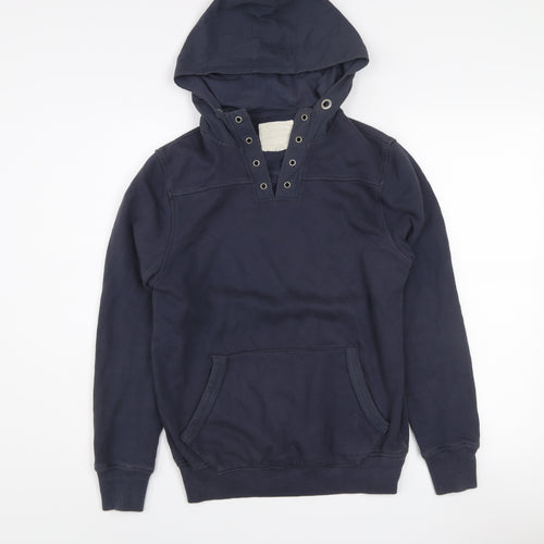 River Island Women Navy Blue XS Pullover Hoodie Cotton Blend