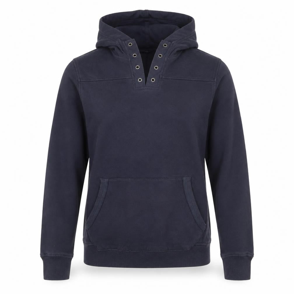 Front view of River Island Women Navy Blue XS Pullover Hoodie Cotton Blend
