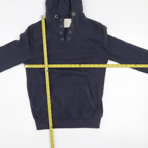 River Island Women Navy Blue XS Pullover Hoodie Cotton Blend