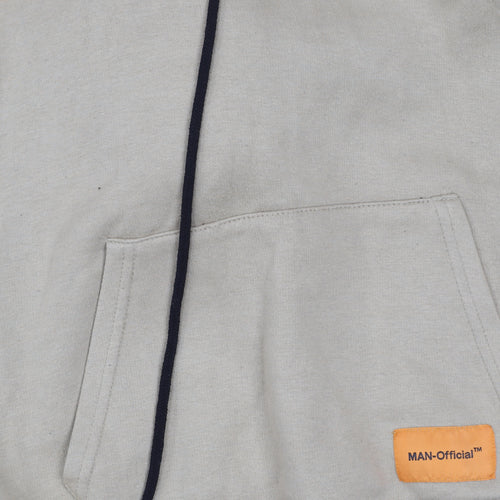 boohooMAN Men's Black Beige Orange Colour Block Hoodie M